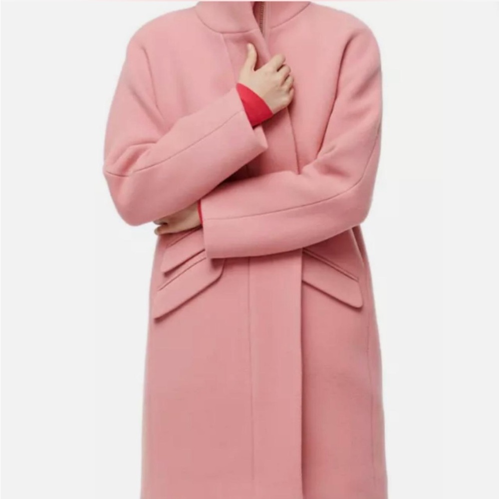 J. Crew Pink Italian Stadium Cloth Coat